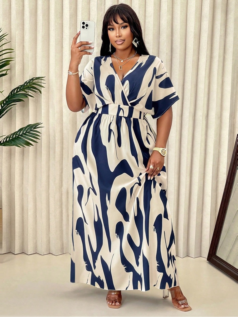 Women’s Abstract Print Maxi Dress